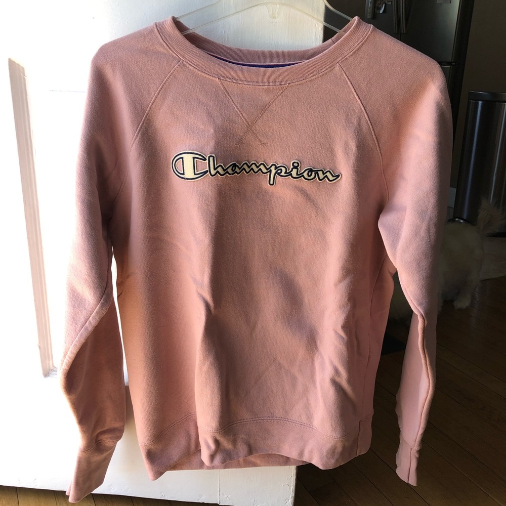 Champion Pink Crewneck Sweatshirt (Women’s Small)